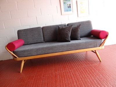 Pair of Bolsters for Ercol 355 Studio Couch Red Tight Weave
