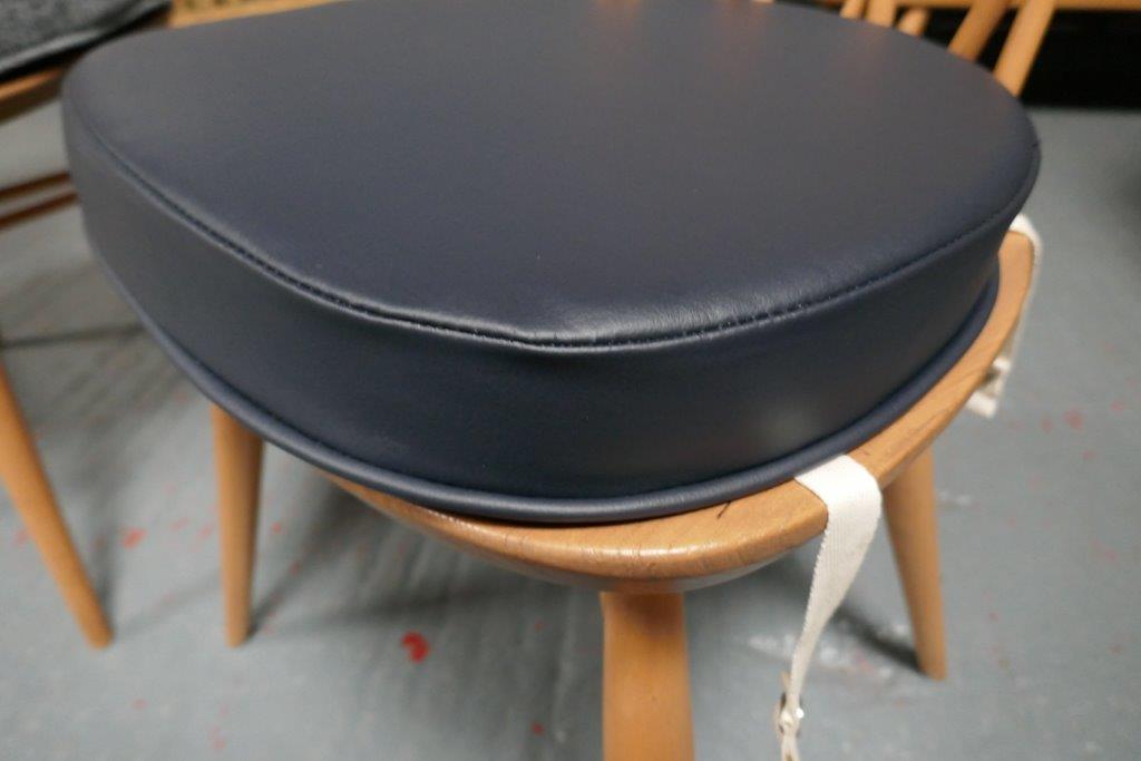 Ercol 365 Dining Seat Cushion and Cover in Black eLeather