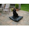One customer swears by our leather look floor cushion for Barney's Bed. Barney is a big black lab, and he likes it too. She wipes it down daily with a squirt on cleaner. Job done! (Cushion not dog). 