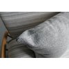 Ercol 355 Studio Couch in  Herringbone Grey Stripe. With bolsters & scatters.