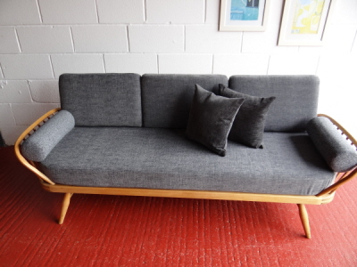 Pair of Bolsters for Ercol 355 Studio Couch Mid Grey Stitch