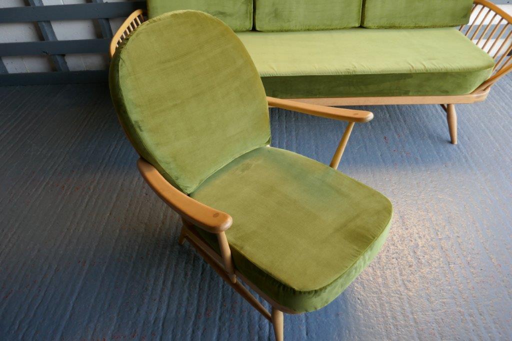 Ercol 203 Seat & Back Cushion in Bay Leaf Green Velvet