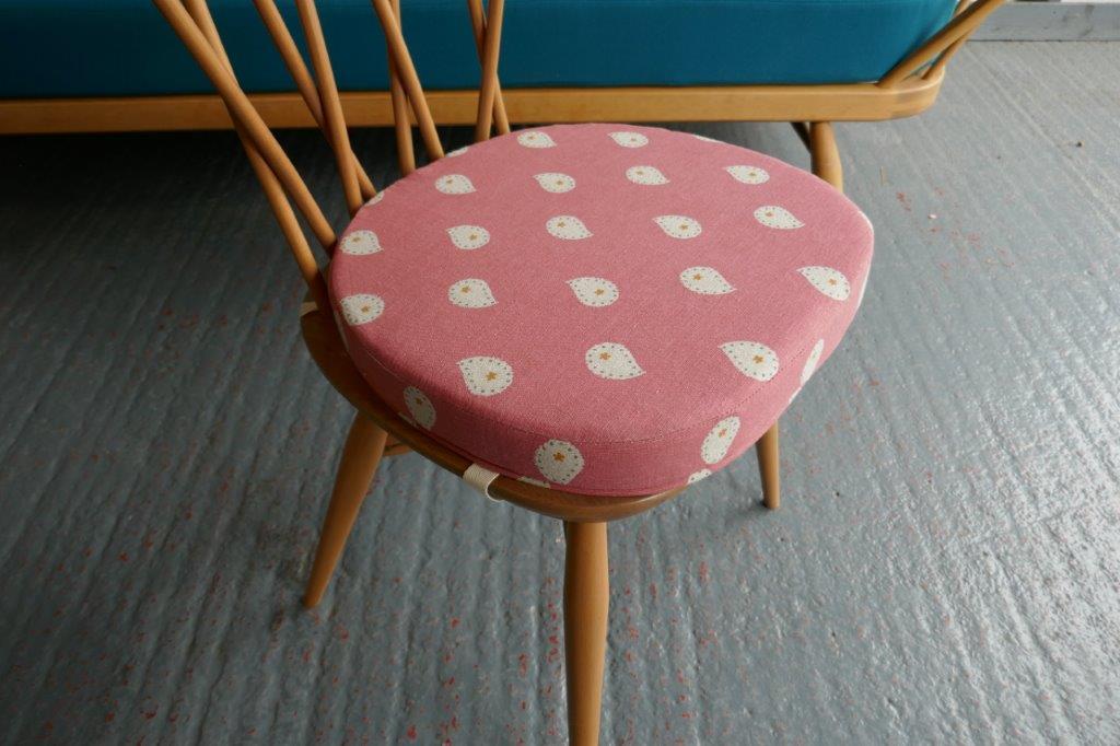 Susie Watson Designs covers Ercol Dining Chair.