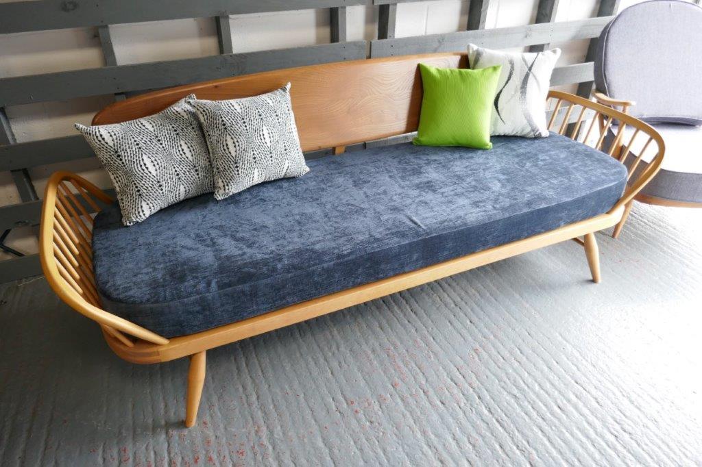 Ercol 355 Studio Couch Mattress only  Navy Velour