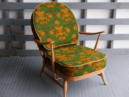 Ercol 203 Seat and Back Cushion in Nouveau Lansdowne Green  with piping