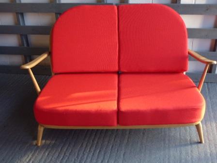 Ercol 203 2 Seater Seat Cushion in 2 pieces with 2 back cushions in Post Box Red