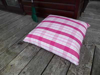 Massive Floor Cushion 36 x 36 inches  Pink Breeze Check
