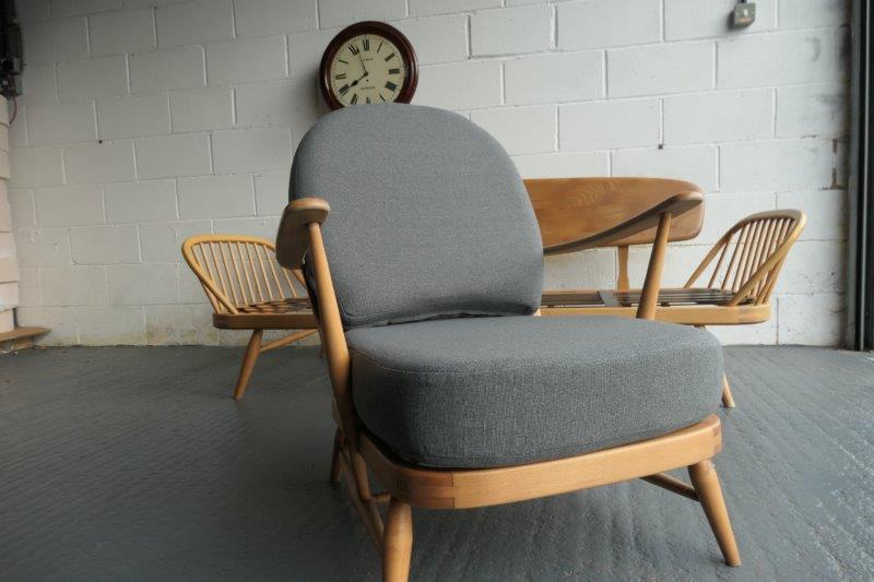 Ercol 203 Seat and Back Cushion in  Mid Grey Stitch from Camira