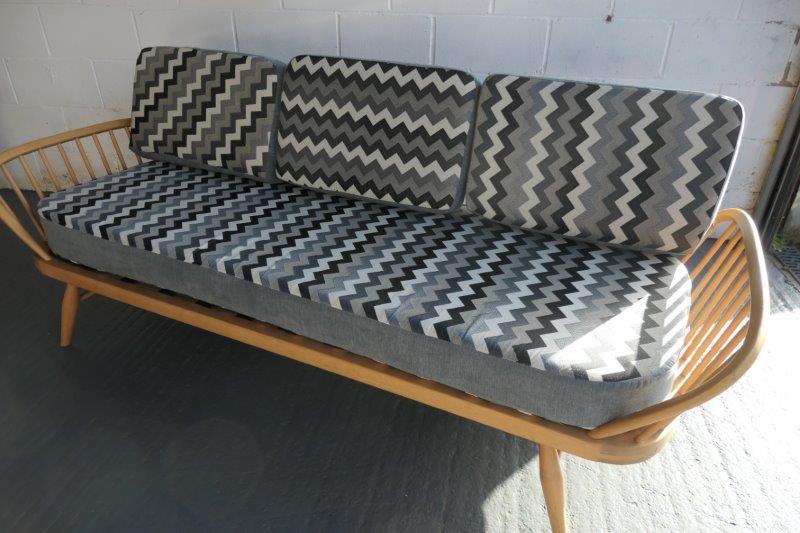 Ercol Daybed- Studio Couch cushions only in Black & White Zig Zag