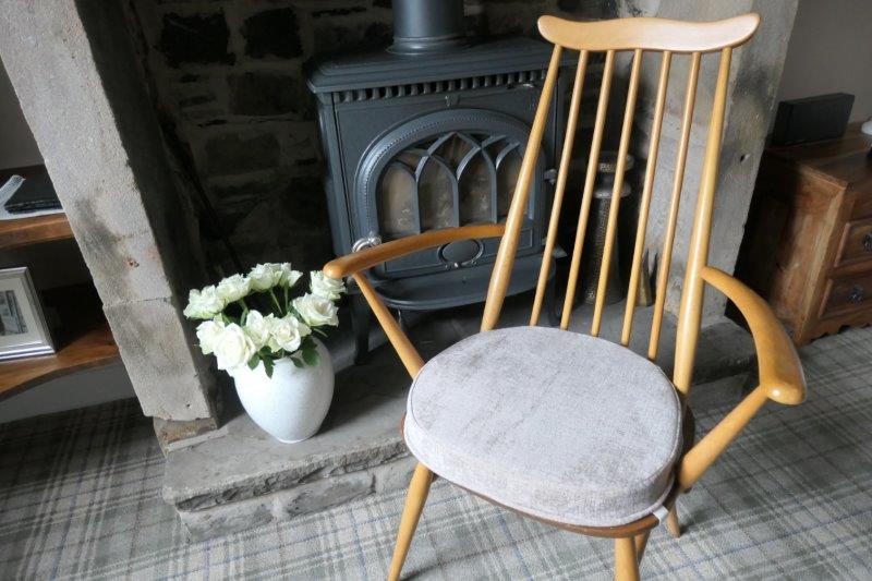 Lovely cushions going out today for this 369a Ercol dining chair