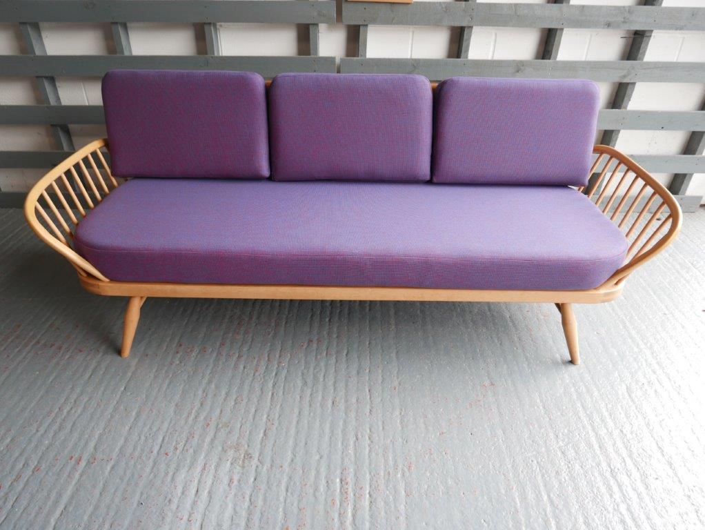 Ercol 355 Studio Couch Subtle Red Blue Mix for purple effect 92% wool