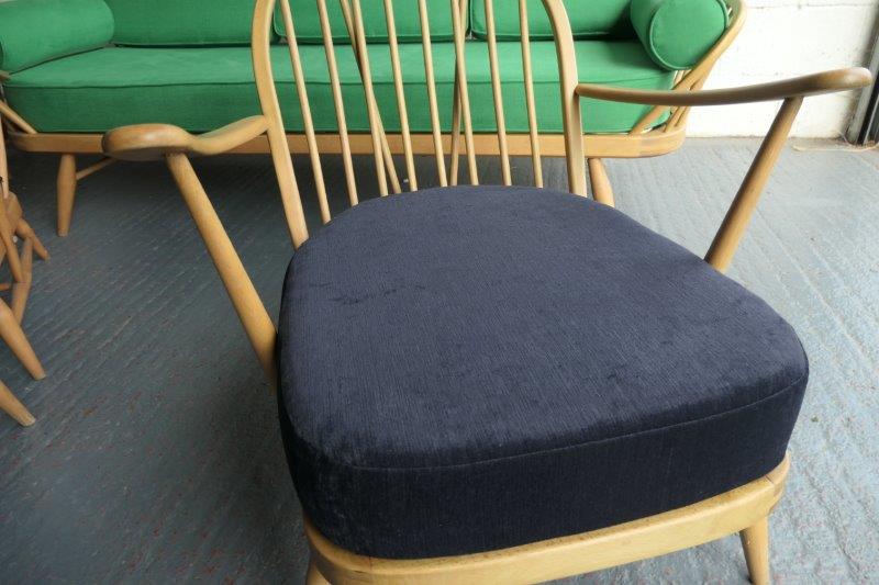Ercol 203 Seat Cushion only in Ross Fabric Pimlico Crush Navy 