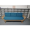 Ercol 355 Studio Couch Venus Petrol Mattress & Backs Cushions and Covers & Bolsters with Piping & Buttoning