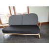 Ercol 203/252 3 Seater Mattress Cushion in Charcoal Grey Stitch and Back Cushions in Mid Grey
