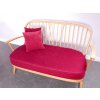 Ercol 334 2 Seater Seat Only  Ross Fabrics Pimlico Blush & piping in Dundee Herringbone Rose