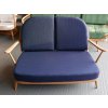 Ercol 203 2 Seater Settee Seat and Back Cushions in Navy Blue with Subdued Dots