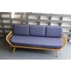 Ercol 355 Studio Couch Blue Grey bold stripes 92% wool