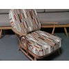 Ercol 203 Seat and Back Cushion in  Beige/Copper/Black Rectangle Maze Weave