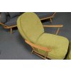 Ercol 203 Chair Seat, Back & 341 footstool cushion in Pimlico Crush Zest with piping