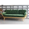 Ercol 355 Studio Couch Dark Green Crushed Velvet Complete Full Monty