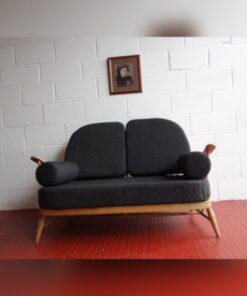 Ercol 203 2 Seater Settee Seat and Back Cushions in Charcoal Grey Stitch