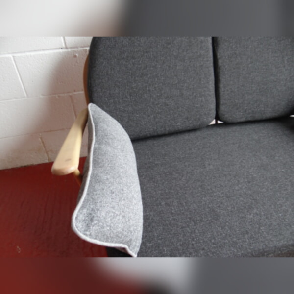Ercol 203 2 Seater Settee Seat and Back Cushions in Charcoal Grey Stitch - Image 5