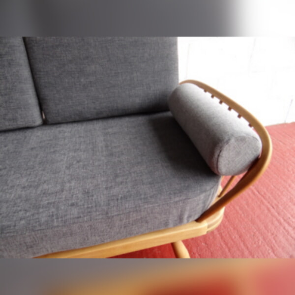 Pair of Bolsters for Ercol 355 Studio Couch Light Grey Stitch