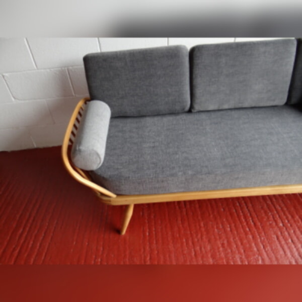 Pair of Bolsters for Ercol 355 Studio Couch Light Grey Stitch - Image 6