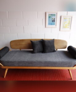 Pair of Bolsters for Ercol 355 Studio Couch Charcoal Grey Stitch