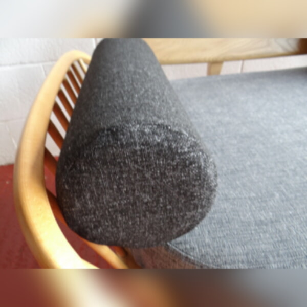Pair of Bolsters for Ercol 355 Studio Couch Charcoal Grey Stitch - Image 2