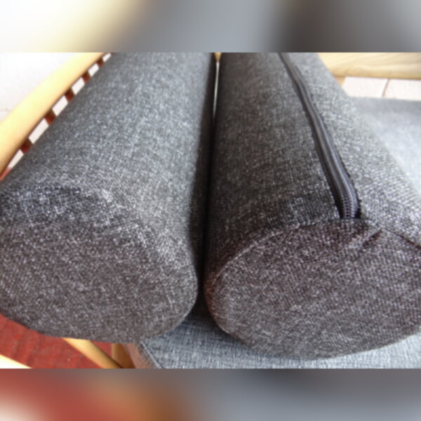 Pair of Bolsters for Ercol 355 Studio Couch Charcoal Grey Stitch - Image 3
