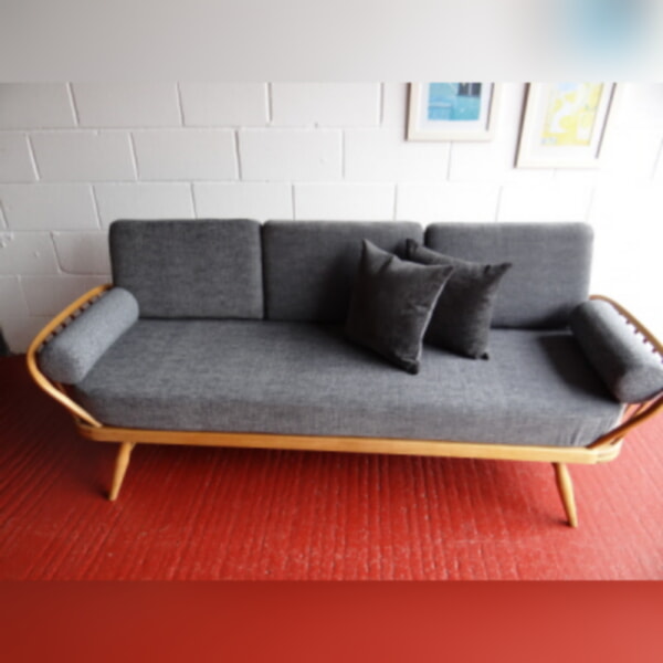 Pair of Bolsters for Ercol 355 Studio Couch Mid Grey Stitch