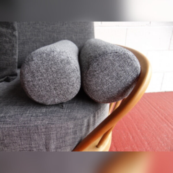 Pair of Bolsters for Ercol 355 Studio Couch Mid Grey Stitch - Image 3