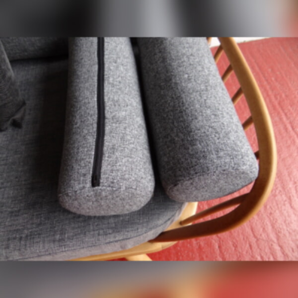 Pair of Bolsters for Ercol 355 Studio Couch Mid Grey Stitch - Image 6