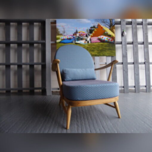 Ercol 203 Seat & Back Cushion in Nouveau Verona Blue - Image 2
