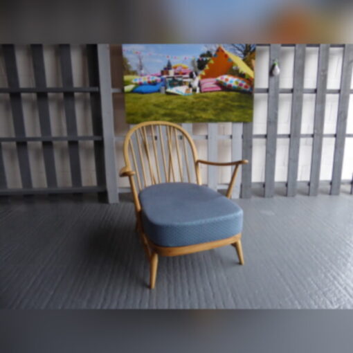 Ercol 203 Seat & Back Cushion in Nouveau Verona Blue - Image 8