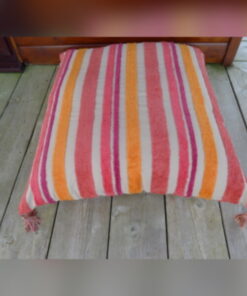 Kassita 36 x 36 inch Floor Cushion in Shades of Red/Pink/Beige