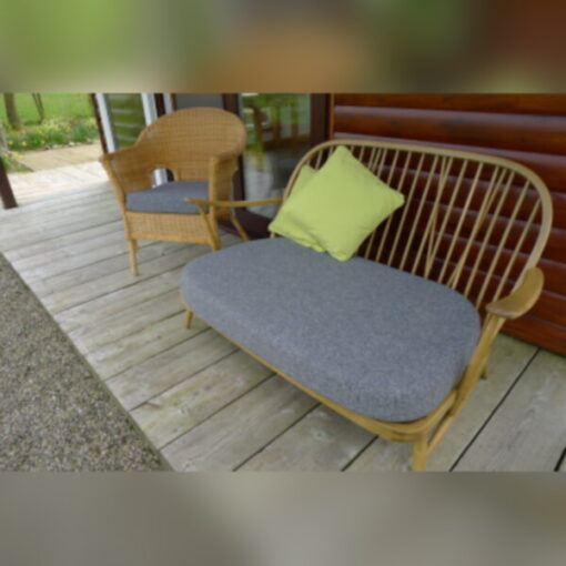 Ercol 203 2 Seater Seat Cushion in Mid Grey Stitch - Image 3