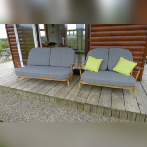 Ercol 203 2 Seater Seat Cushion in Mid Grey Stitch - Image 5