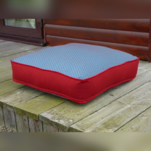 Verona Blue and Honeycomb Red Moroccan Box Floor Cushions