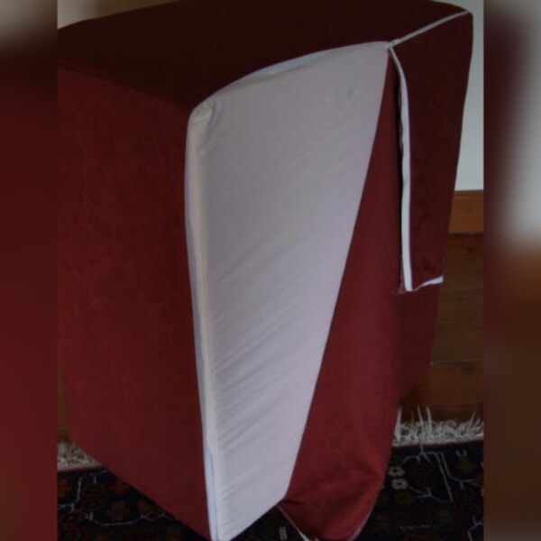 3Fold Foldaway Maxi Mattress 30 inches wide Burgundy - Image 3