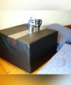 3Fold Foldaway Mattress 25x25x5 inches With Black Leather Look Cover