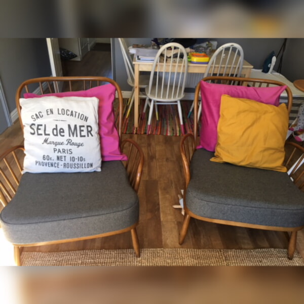 Ercol 766 Jubilee Chair Seat Cushion in Charcoal 92% Wool