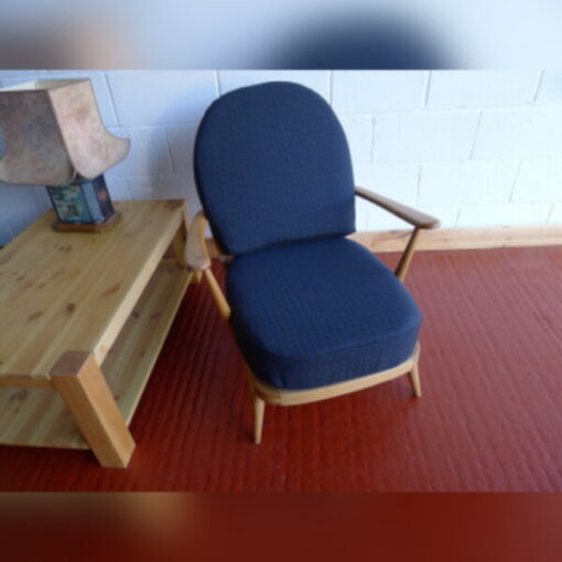 Ercol 203 Seat & Back Cushions in Charcoal Squares Cover