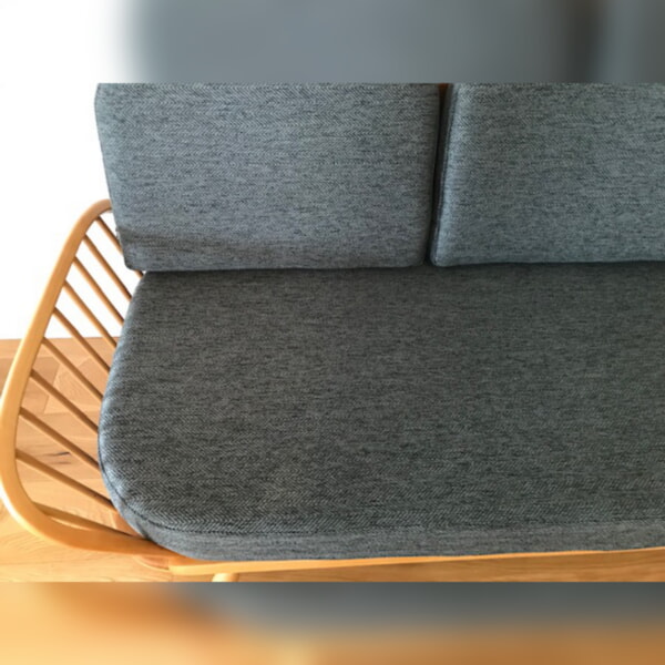 Ercol 355 Studio Couch Oakenshaw Steel Grey Herringbone set of Cushions