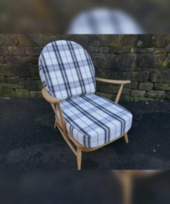 Ercol 203 Seat and Back Cushions Black & White Rebel Tartan