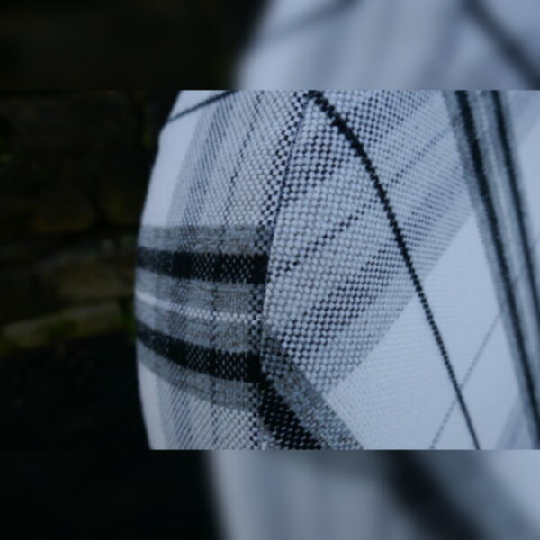 Ercol 203 Seat and Back Cushions Black & White Rebel Tartan - Image 7