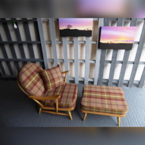 Ercol 203 Seat and Back and 341 Footstool Cushions ALL in Heather - Image 5