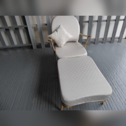 Ercol 203 Seat and Back and 341 Footstool Cushion in Elegant Cream Wool - Image 5