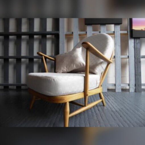 Ercol 203 Seat and Back Cushion in Elegant Cream Wool - Image 4